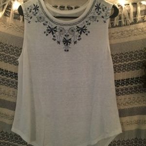 Embroidered sleeveless summer shirt